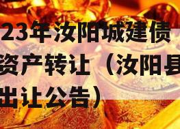 2023年汝阳城建债权资产转让（汝阳县土地出让公告）