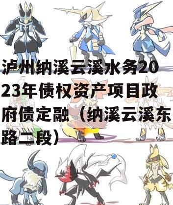 泸州纳溪云溪水务2023年债权资产项目政府债定融（纳溪云溪东路二段）