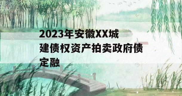 2023年安徽XX城建债权资产拍卖政府债定融 2023年安徽XX城建债权资产拍卖政府债定融