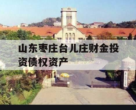山东枣庄台儿庄财金投资债权资产