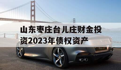 山东枣庄台儿庄财金投资2023年债权资产
