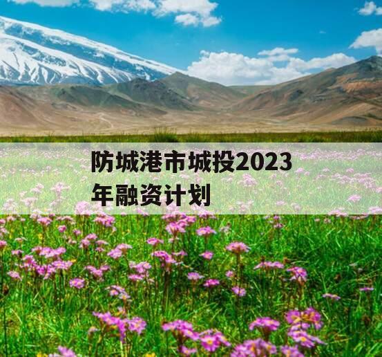 防城港市城投2023年融资计划