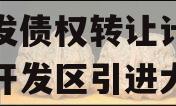 武汉阳逻经济开发区建设开发债权转让计划（阳逻开发区引进大项目）