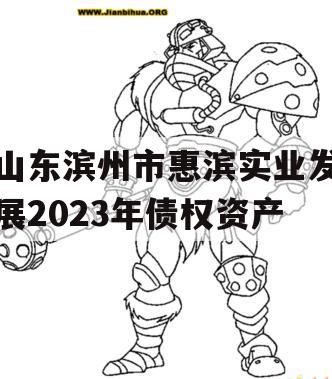 山东滨州市惠滨实业发展2023年债权资产