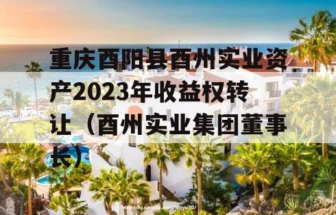 重庆酉阳县酉州实业资产2023年收益权转让（酉州实业集团董事长）