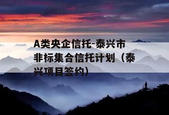 A类央企信托-泰兴市非标集合信托计划（泰兴项目签约）