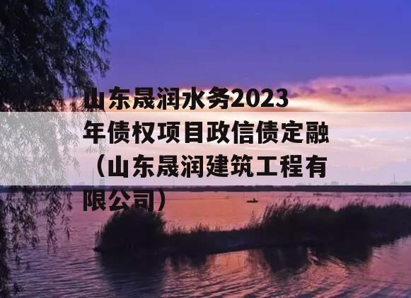 山东晟润水务2023年债权项目政信债定融（山东晟润建筑工程有限公司）