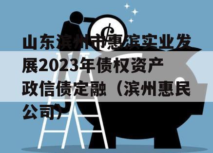 山东滨州市惠滨实业发展2023年债权资产政信债定融（滨州惠民公司）