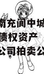 四川南充阆中城投2023年债权资产（阆中城投公司拍卖公告）