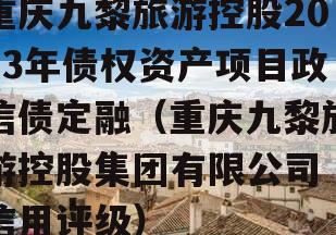 重庆九黎旅游控股2023年债权资产项目政信债定融（重庆九黎旅游控股集团有限公司 信用评级）