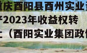 重庆酉阳县酉州实业资产2023年收益权转让（酉阳实业集团政信）