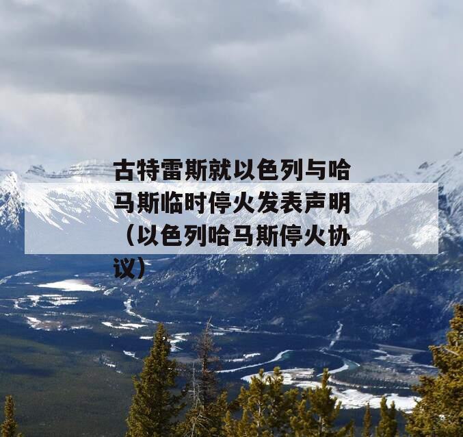 古特雷斯就以色列与哈马斯临时停火发表声明（以色列哈马斯停火协议）
