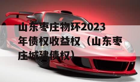 山东枣庄物环2023年债权收益权（山东枣庄城建债权）