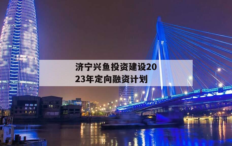 济宁兴鱼投资建设2023年定向融资计划