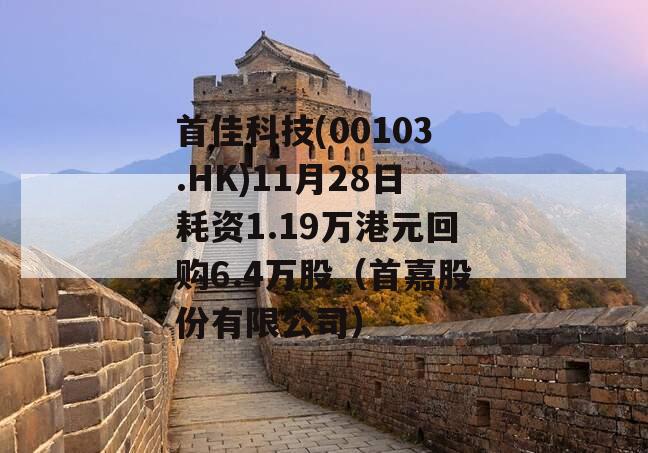 首佳科技(00103.HK)11月28日耗资1.19万港元回购6.4万股（首嘉股份有限公司）