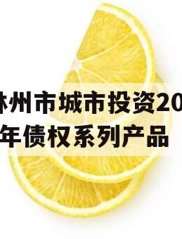 林州市城市投资2023年债权系列产品