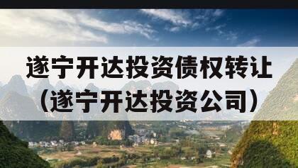 遂宁开达投资债权转让（遂宁开达投资公司）