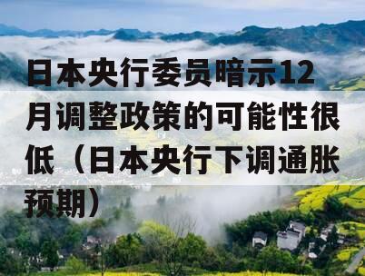 日本央行委员暗示12月调整政策的可能性很低（日本央行下调通胀预期）