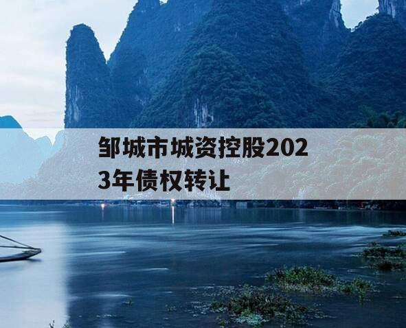 邹城市城资控股2023年债权转让
