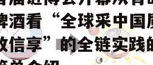 首届链博会开幕从青岛啤酒看“全球采中国质政信享”的全链实践的简单介绍