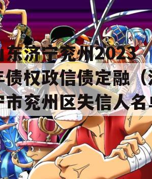 山东济宁兖州2023年债权政信债定融（济宁市兖州区失信人名单）