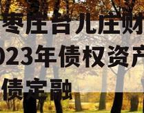 山东枣庄台儿庄财金投资2023年债权资产政府债定融