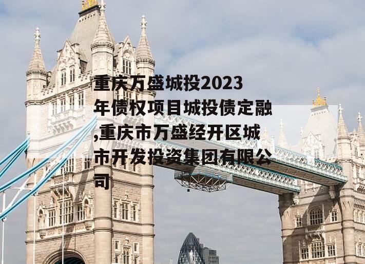 重庆万盛城投2023年债权项目城投债定融,重庆市万盛经开区城市开发投资集团有限公司