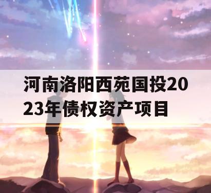 河南洛阳西苑国投2023年债权资产项目