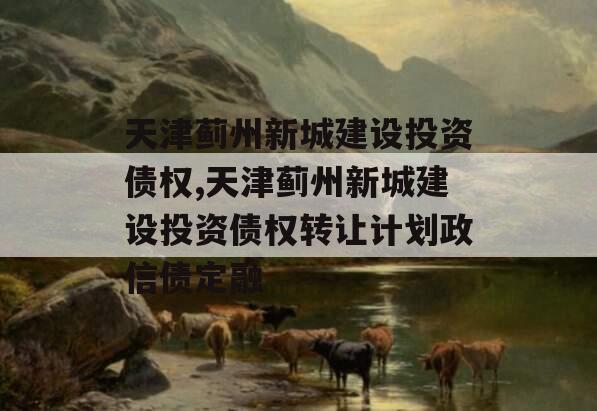 天津蓟州新城建设投资债权,天津蓟州新城建设投资债权转让计划政信债定融