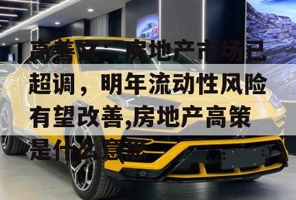 高善文：房地产市场已超调，明年流动性风险有望改善,房地产高策是什么意思