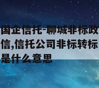 国企信托-聊城非标政信,信托公司非标转标是什么意思
