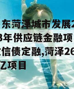 山东菏泽城市发展2023年供应链金融项目政信债定融,菏泽260亿项目
