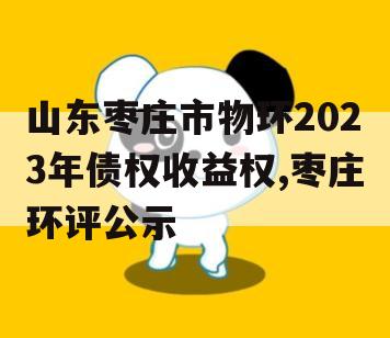 山东枣庄市物环2023年债权收益权,枣庄环评公示