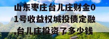 山东枣庄台儿庄财金01号收益权城投债定融,台儿庄投资了多少钱