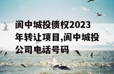 阆中城投债权2023年转让项目,阆中城投公司电话号码