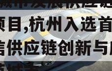 HZ城市发展供应链金融项目,杭州入选首批政信供应链创新与应用示范城市