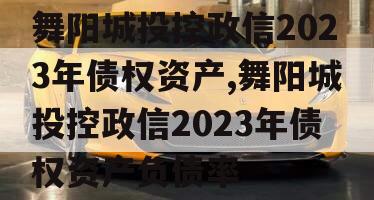 舞阳城投控政信2023年债权资产,舞阳城投控政信2023年债权资产负债率
