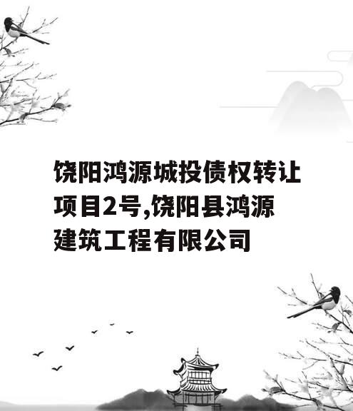 饶阳鸿源城投债权转让项目2号,饶阳县鸿源建筑工程有限公司