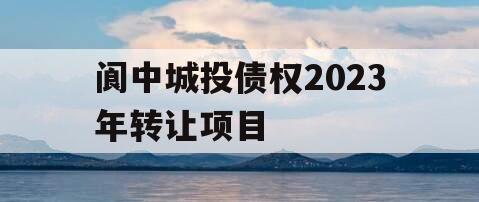 阆中城投债权2023年转让项目
