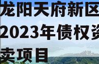 四川龙阳天府新区建设投资2023年债权资产拍卖项目