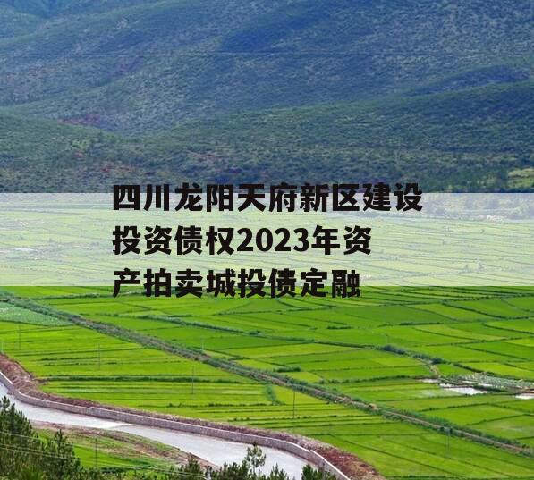 四川龙阳天府新区建设投资债权2023年资产拍卖城投债定融
