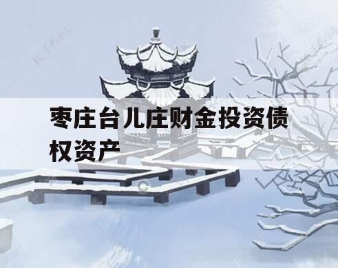 枣庄台儿庄财金投资债权资产