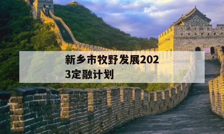 新乡市牧野发展2023定融计划 新乡市牧野发展2023定融计划