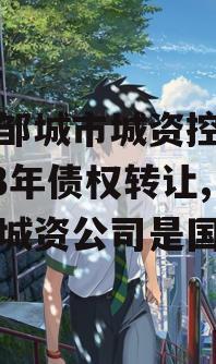 山东邹城市城资控政信2023年债权转让,邹城城资公司是国企吗