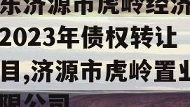 山东济源市虎岭经济发展2023年债权转让项目,济源市虎岭置业有限公司