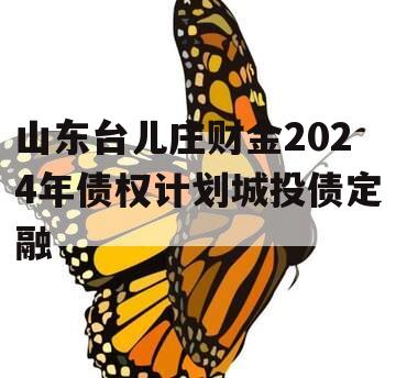 山东台儿庄财金2024年债权计划城投债定融 山东台儿庄财金2024年债权计划城投债定融