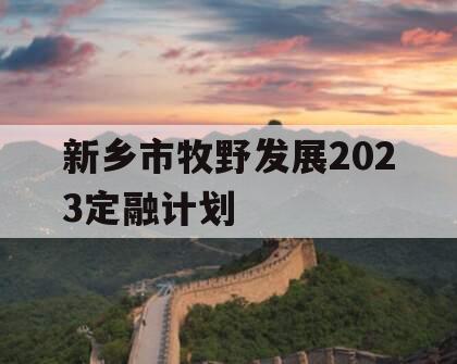 新乡市牧野发展2023定融计划 新乡市牧野发展2023定融计划