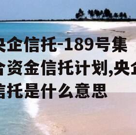 央企信托-189号集合资金信托计划,央企信托是什么意思