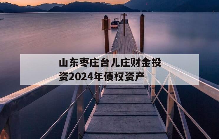 山东枣庄台儿庄财金投资2024年债权资产