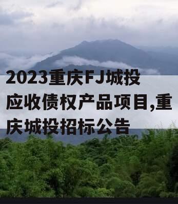 2023重庆FJ城投应收债权产品项目,重庆城投招标公告